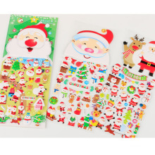 Christmas 3d Cartoon Design Christmas Santa Claus Pattern Gift,Wholesale Custom Foam Cartoon Puffy Sticker